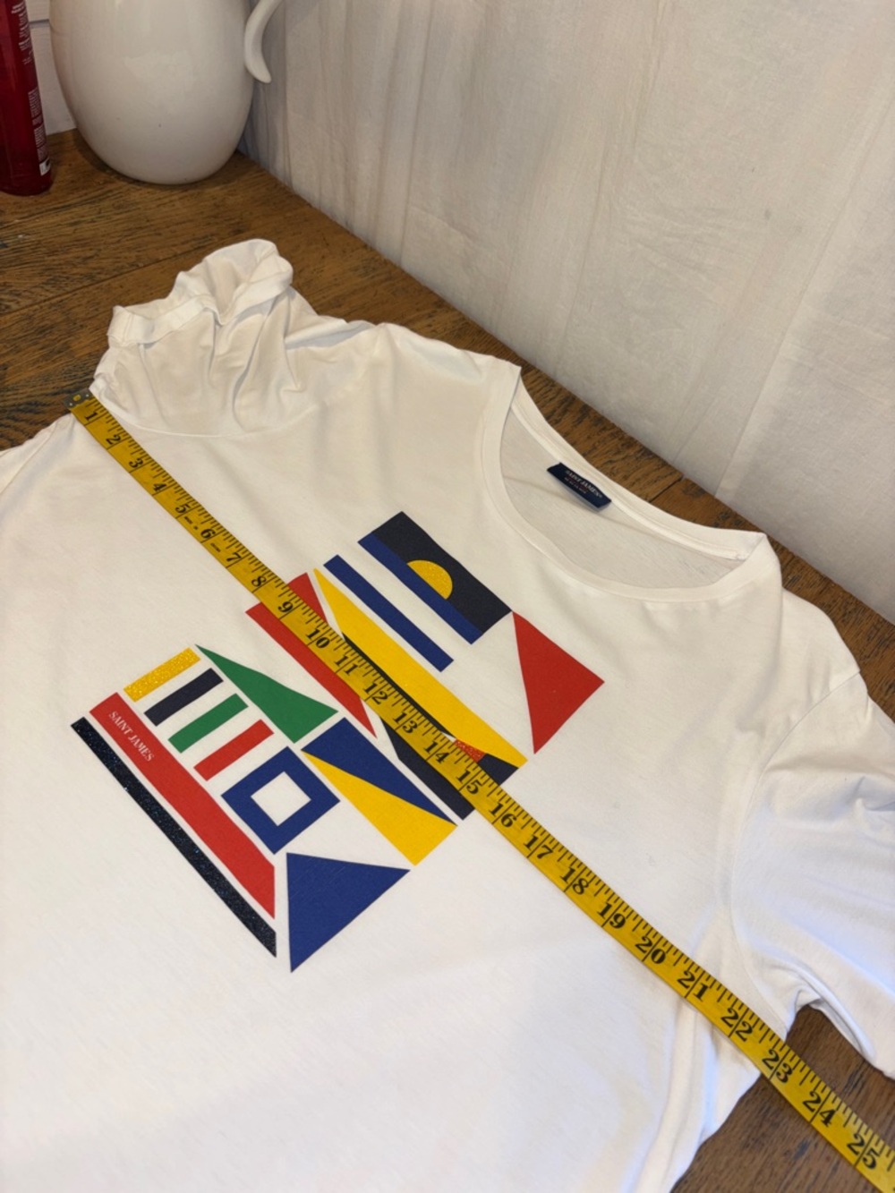 SAINT JAMES White Graphic Tee XL - Picture 7 of 8